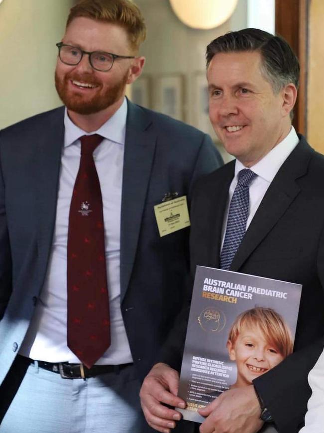 DIPG researcher Professor Matt Dun appeals to Health Minister Mark Butler for funding.