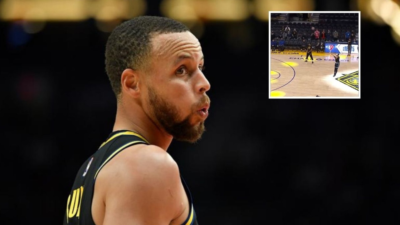 Steph Curry's insane shooting warm up has gone viral.