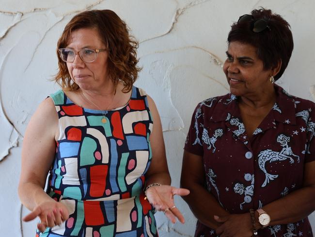 Salvation Army NT Manager of Family Violence Programs Hannah Stephen, Social Services Minister Amanda Rishworth, Lingiari MP Marion Scrymgour, Salvation Army NT area officer Kaye Viney. The federal government has granted Salvos  $7.8m to develop new emergency homes in Alice Springs. Picture: Supplied.