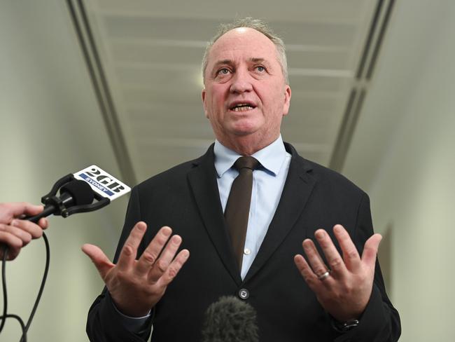 CANBERRA, Australia - NewsWire Photos - June 25, 2024:  Barnaby Joyce holds a press conference at Parliament House in Canberra. Picture: NewsWire / Martin Ollman