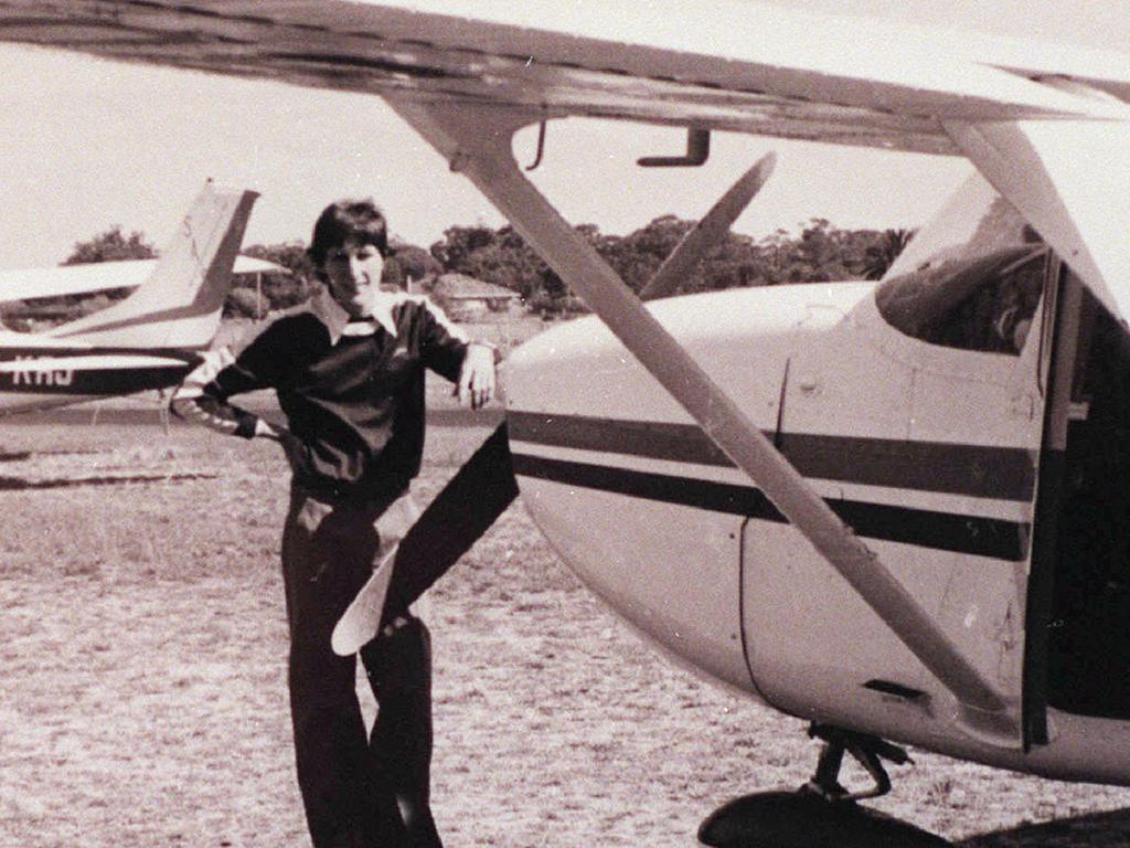 Frederick Valentich standing next to a plane similar to the one he disappeared in 40 years ago.