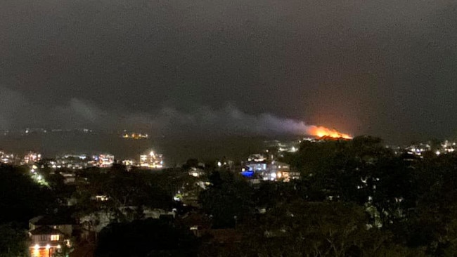 The “spectacular and highly visible” fire on North Head could be seen kilometres away. Picture: Facebook