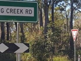 The prominent Murdering Creek road sign.