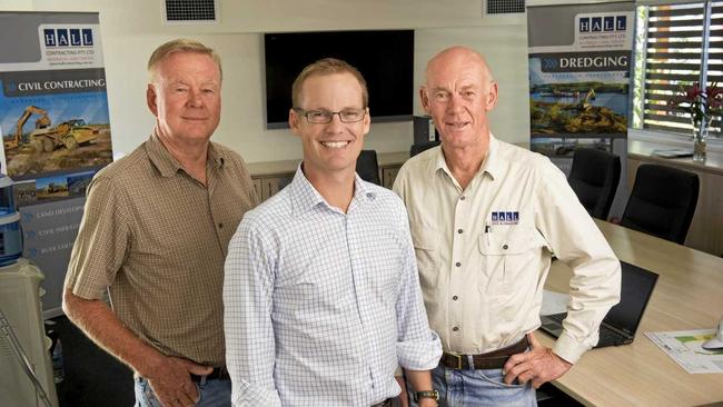 BUSY: Hall Contracting directors (l-r) Peter, Cameron and Brian Hall. Picture: Contributed