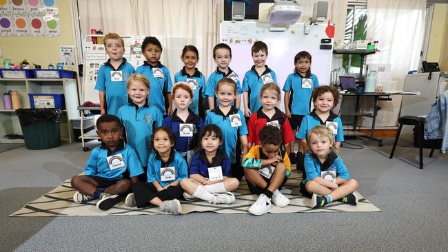 My First Year 2025 - Hambledon State School Prep Class A. From back row: Boyd, Andrew, Amelia, Anthony, Jameson, Maio, Scarlett, Amelia, Ivy, Maddison, Jakaiah, Quinton, Giulia, Crystal, Jahkaius, Michael. Picture: Brendan Radke