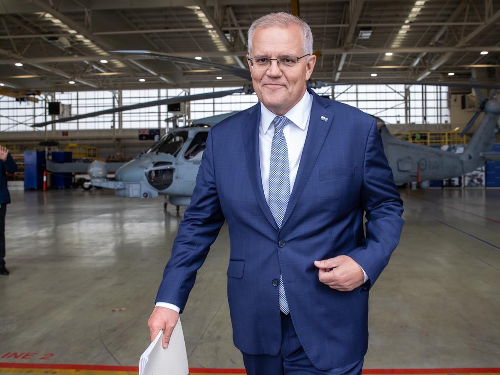 Prime Minister Scott Morrison said businesses would provide wage growth. Picture: Jason Edwards