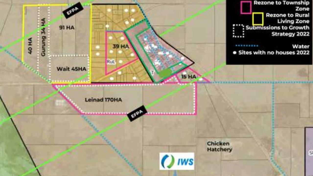 A map showing the proposed rezonings involved. The current application is for the employment zone. Picture: Ekistics Planning and Design