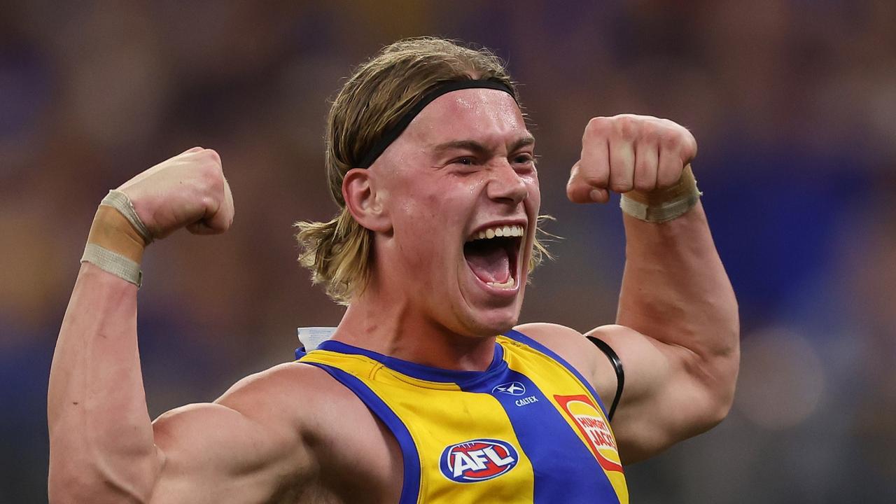 West Coast coach Adam Simpson has explained why the Eagles are resting star No.1 pick Harley Reid against Gold Coast. Picture: Will Russell / Getty Images