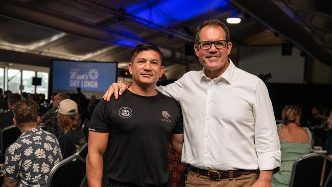 Jimmy Bouhoris and Luke Gosling at International Men's Day Lunch at the Darwin Turf Club Pavilion, Darwin. Picture: Pema Tamang Pakhrin