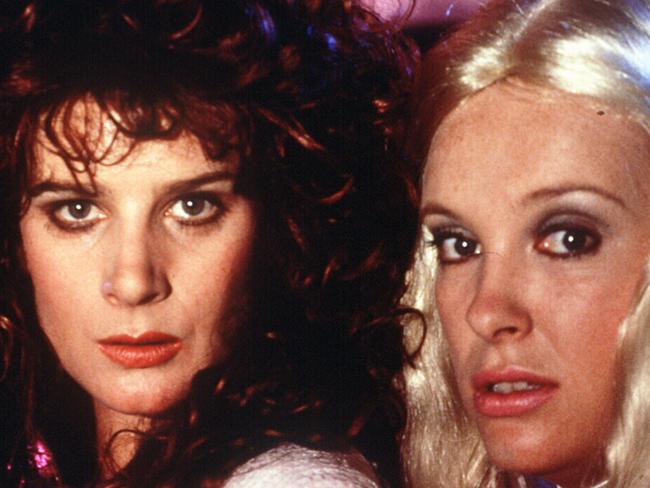 (L-R) Actress Rachel Griffiths & Toni Collette in scene from film Muriel's Wedding. 1994. /Films headshot movies