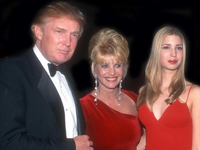 Donald Trump with ex-wife, the late Ivana Trump, and daughter Ivanka Trump in 1998. Picture: John Barrett/PHOTOlink /MediaPunch