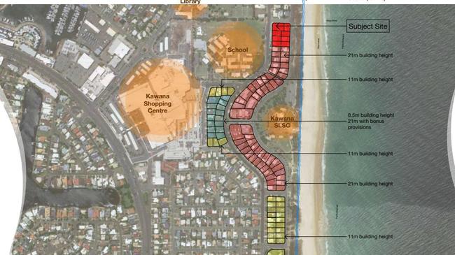 Concept plans for the Buddina Beach development, which will be the subject of a Planning and Environment Court hearing in August this year.