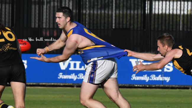 Elizabeth forward Jarad Clinton has kicked 72 majors to be the leading goal kicker in division six with his Eagles undefeated through 14 rounds. Picture: Hannah Howard | On The Ball Media