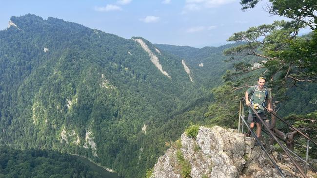 Hiking in the Carpathians in Central Europe.