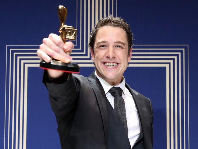 Samuel Johnson poses with his Gold Logie. (Photo by Scott Barbour/Getty Images)