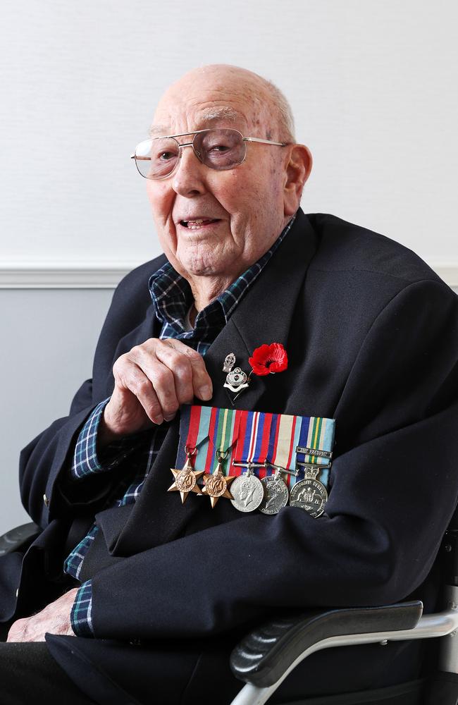 WWII veteran Walter Williams at the RSL ANZAC Village at Narrabeen. Picture: Tim Hunter.