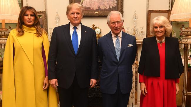 Charles and Camilla with Donald and Melania Trump in 2019. Picture: Victoria Jones/Pool/AFP