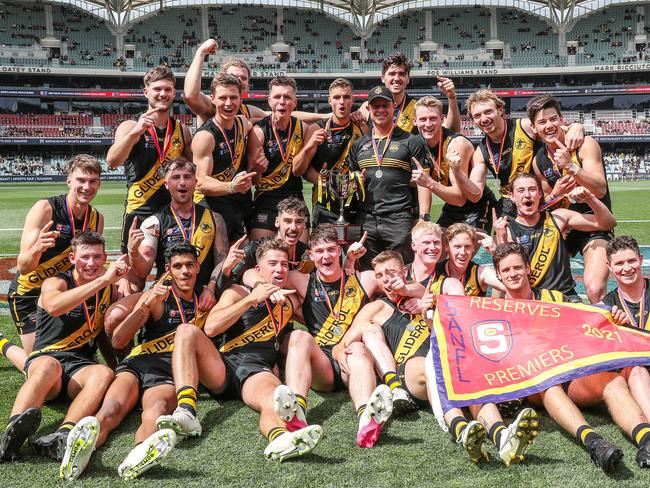 SANFL GRAND FINAL - Sunday, 3rd October, 2021. Glenelg v Eagles at The Adelaide Oval. Glenelg wins the reserves Grand Final Picture: Sarah Reed