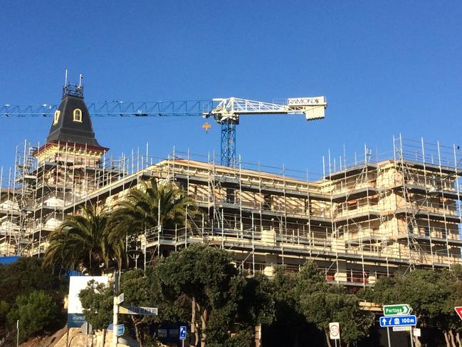 Work has halted on the redevelopment of Sorrento's iconic Continental Hotel. Picture: Christian Tatman