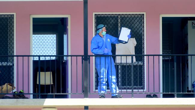 Police at the hostel in Home Hill.