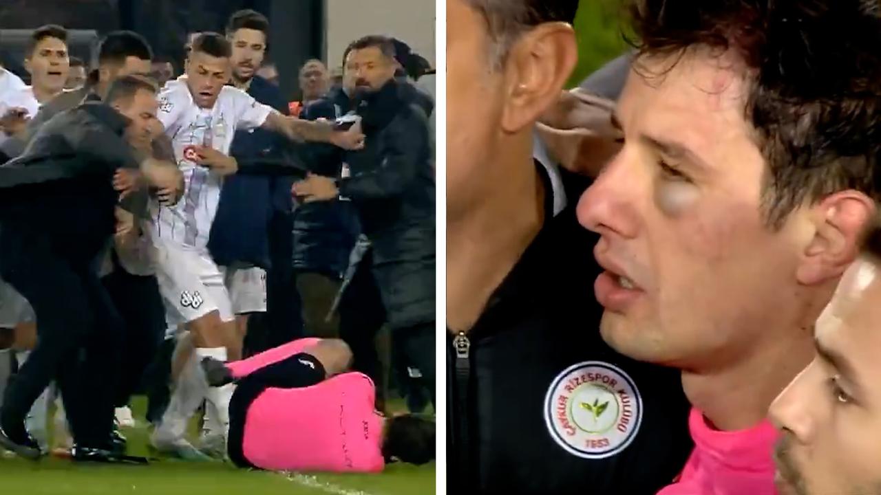 Life ban, three arrested after Turkish club president punches referee in sickening assault