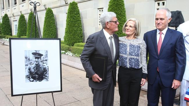 Tom Hughes with Lucy and Malcolm Turnbull. Picture: Gary Ramage