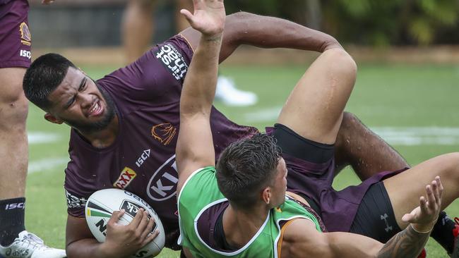 Payne Hass at training last Thursday before he sprained his ankle Photo: Glenn Hunt/ AAP Image