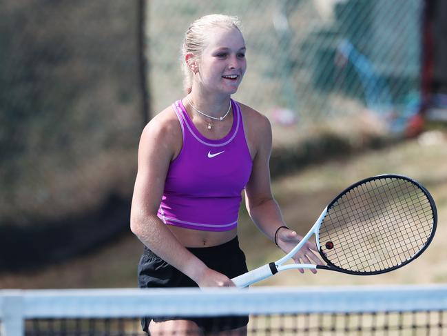 Young Australian up and coming tennis players hit Hobart ahead of the Hobart International. Picture: Nikki Davis-Jones