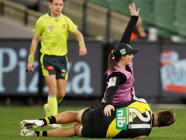 Balta is looking at a lengthy stint in the casualty ward. (Photo by Michael Willson/AFL Photos via Getty Images)