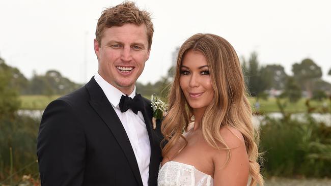 Finch and Elli Johnston on their wedding day. Picture: Josie Hayden