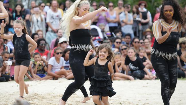 Emu dance at Yabun festival at Victoria Park, Camperdown. Picture: Craig Wilson