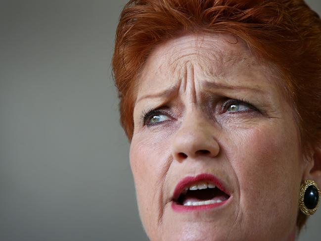 SUNSHINE COAST, AUSTRALIA - DECEMBER 08: Senator Pauline Hanson speaks with the media and local taxi owners at Suncoast Cabs head office on December 8, 2016 in Sunshine Coast, Australia. Senator Hanson met with representatives from the Queensland taxi industry to discuss their concerns such as ride-sharing app Uber, which taxi licensees say is putting the industry in decline. Uber and other ride-sharing services have been legal in Queensland since September 2016. (Photo by Lisa Maree Williams/Getty Images)