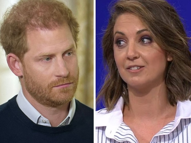 Prince Harry and Channel 9 star Brooke Boney. Picture: ITV, Channel 9.