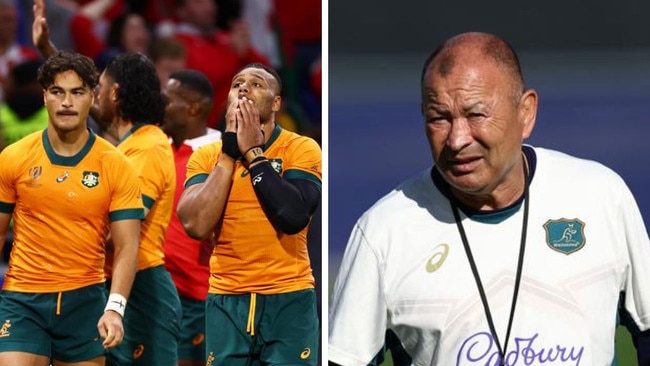 Jordan Petaia and Samu Kerevi (left) have been dropped by Wallabies coach Eddie Jones. Photos: Getty Images