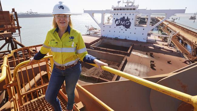 Fortescue Metals Group chief executive Elizabeth Gaines at the iron ore miner’s Port Hedland facilities. Picture: Supplied