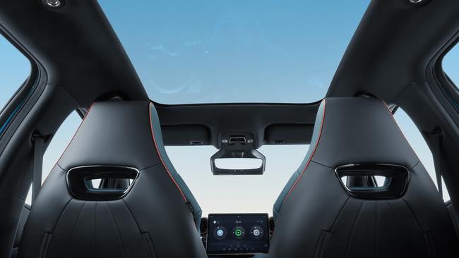 A giant panoramic sunroof adds some pop to the interior. (overseas model shown)