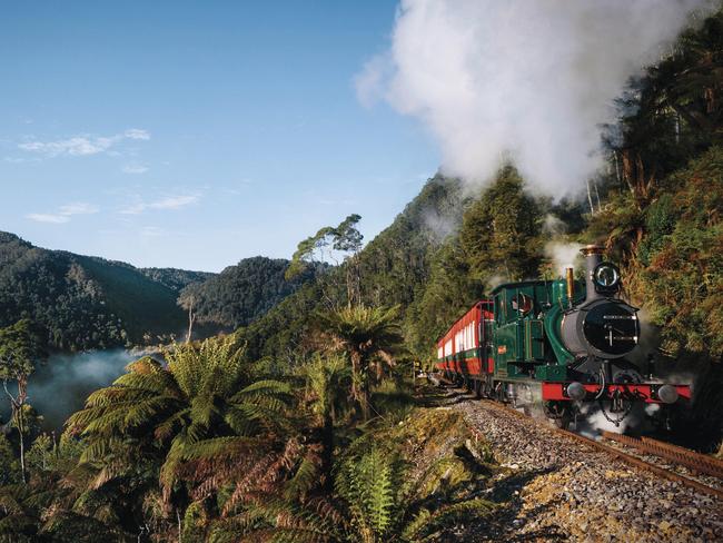 The West Coast Wilderness Railway between Queenstown and Strahan. Picture: NICK OSBORNE