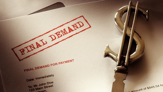 Final demand notice concept for debt, past due and overdue payment