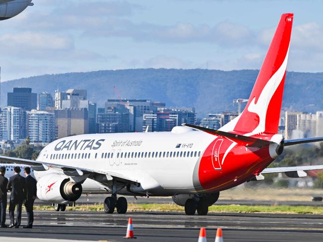 ADELAIDE AUSTRALIA - NewsWire Photos JUNE 16, 2024: QANTAS aircraft Adelaide Airport. Picture: NCA NewsWire / Brenton Edwards