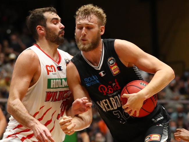 Landale keyed Melbourne United’s epic NBL21 championship run. Picture: Getty Images