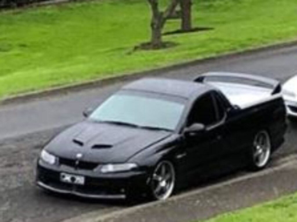 Curtis’ black ute before locals stole and torched it after discovering his evil past. Picture: Supplied