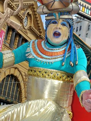 Molly Meldrum on his Egyptian float in 2010.