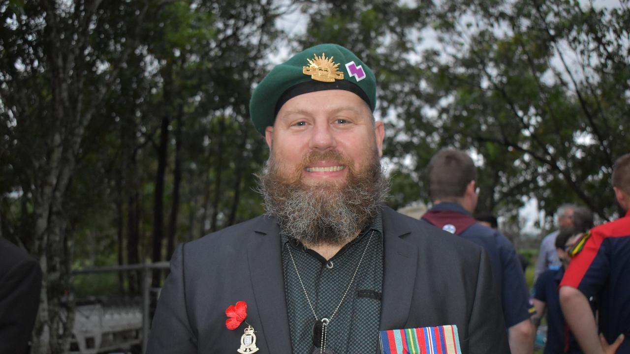 Jarryd Townson at the Kuttabul dawn service at the Hampden State School Remembrance Garden 2021. Picture: Lillian Watkins