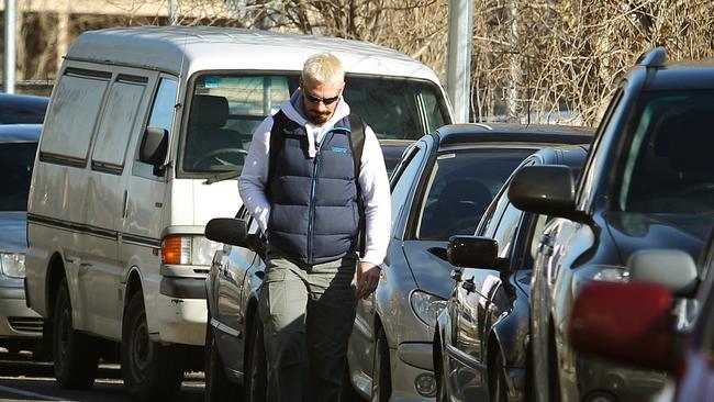 Jason Akermanis leaves the Whitten Oval moments after he had been sacked. Picture: Michael Klein.