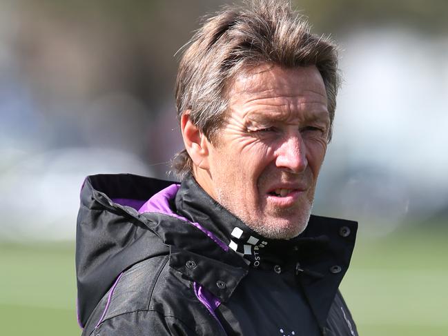 Coach Craig Bellamy at Melbourne Storm training ahead of their game against the Roosters. Tuesday, Sept 8. 2015. Picture: David Crosling