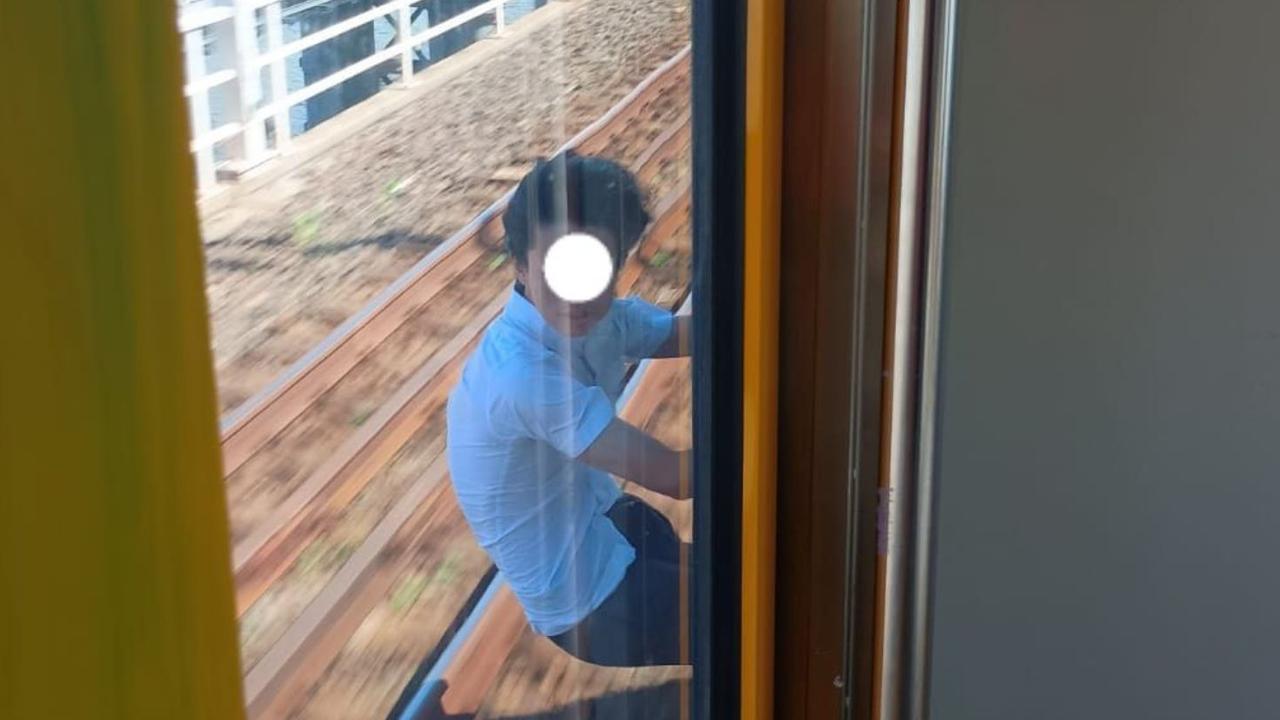 Cops hunt school kid after shocking train act