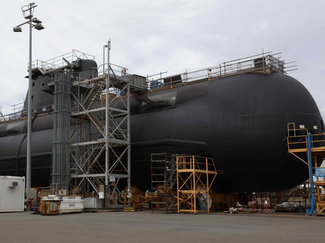 ADELAIDE, AUSTRALIA - Advertiser Photos APRIL 18, 2022: ASC North HMAS DECHAINEUX a Collins Class Submarine in Osborne, SA. Picture Emma Brasier