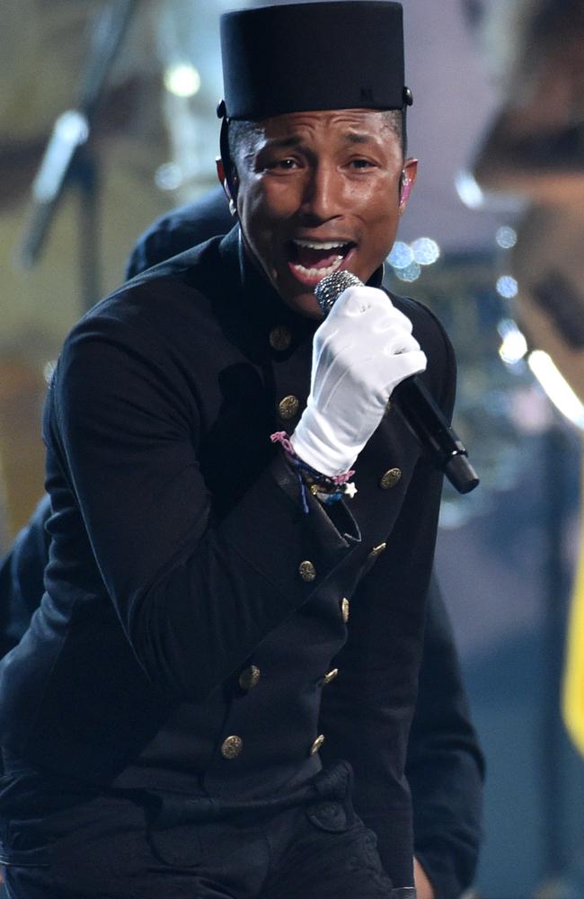 Pharrell Williams makes everyone happy. Picture: AP