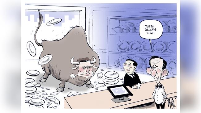 Paul Zanetti Leaders cartoon for 12-08-2019Version: Leaders  (1280x720 - Aspect ratio preserved, Canvas added)COPYRIGHT: The Australian's artists each have different copyright agreements in place regarding re-use of their work in other publications.Please seek advice from the artists themselves or the Managing Editor of The Australian regarding re-use.