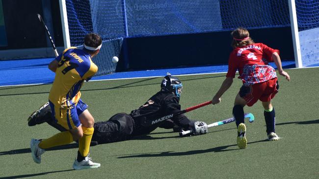 Division 2, Gympie versus Bundaberg at the Hockey Queensland under-18 menâ€™s state championships in Rockhampton from April 25 to 28, 2024.